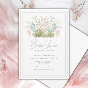 Invitation Fête de mariage moderne aquarelle florale rose