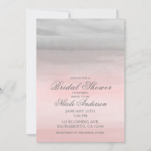 Invitation Fête de mariage moderne aquarelle rose-rougissant 