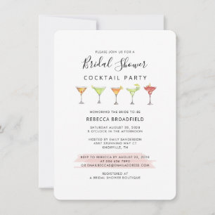 Invitation Fête de mariage moderne avec écriture Cocktail