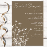 Fête de mariage moderne Taupe & Blanc Fleur sauvag