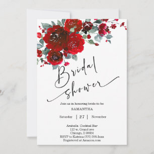 Invitation Fête de mariage noir et rouge