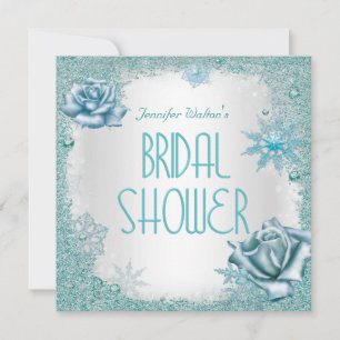 Invitation Fête de Mariage Paillettes Roses Bleu Sarcelle Bla