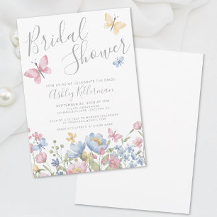 Invitation Fête de mariage papillon floral