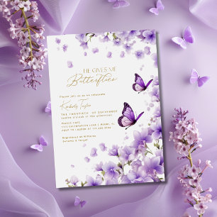Invitation Fête de mariage papillon violet