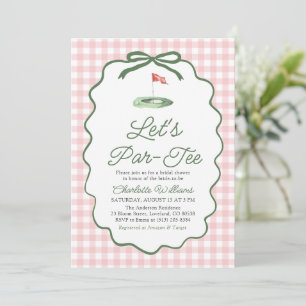 Invitation Fête de mariage Par-Tee Golf Rose Vert