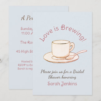 Invitation Fête de Mariage Parfaite Élégance Thème Café