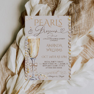 Invitation Fête de mariage Perles et Prosecco 