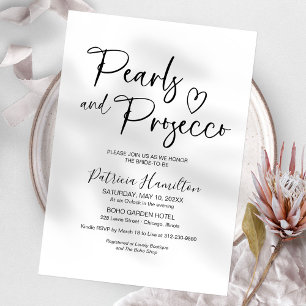 Invitation Fête de mariage Perles et Prosecco 