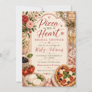 Invitation Fête de mariage Pizza My Heart