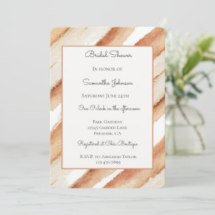 Invitation Fête de mariage rayée Latte de citrouille