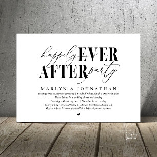 Invitation Fête de mariage Romance Mariage Réception Happily 
