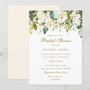 Invitation Fête de mariage Rose Blanc Or