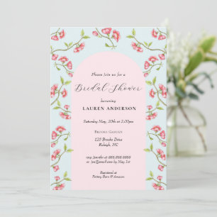 Invitation Fête de mariage rose et bleu Fleurs de cerisier