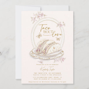 Invitation Fête de mariage rose Taco Bout Love