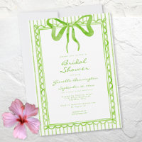 Fête de mariage ruban rayé aquarelle vert citron c