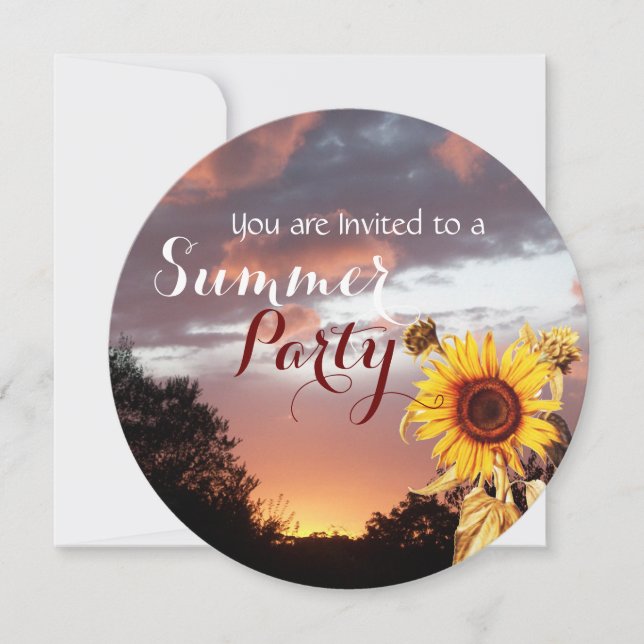 INVITATION FÊTE DE MARIAGE RUSTIQUE AVEC DES TOURNESOLS ET CO (Devant)