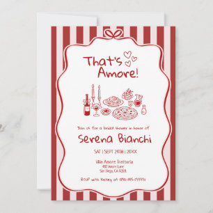 Invitation Fête de mariage Thats Amore Italian Pizza Stripe