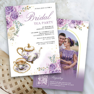 Invitation Fête de mariage thème floral lavande violet