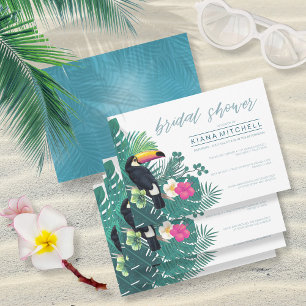 Invitation Fête de mariage tropical aquarelle ID577