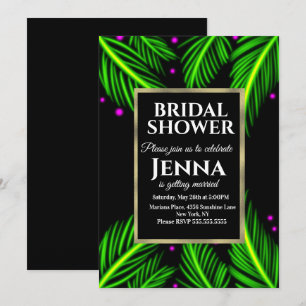 Invitation Fête de mariage tropicale lumineuse aux feuilles d
