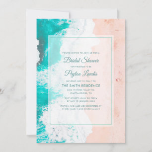 Invitation Fête de mariage tropicale sur la plage océanique s