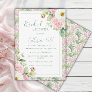 Invitation Fête de mariage vintage aux fleurs roses