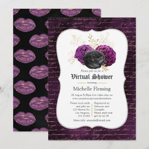 Invitation Fête de mariage virtuel Floral gothique