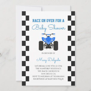 Invitation Fête de naissance ATV Quad 4 roues motrices