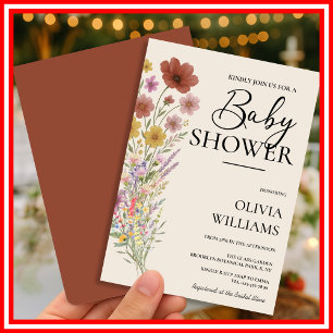 Invitation Fête de Naissance Baby in Bloom