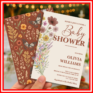 Invitation Fête de Naissance Baby in Bloom