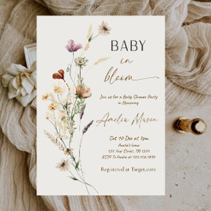 Invitation Fête de naissance Baby in Bloom - Bébé Jardin Flor