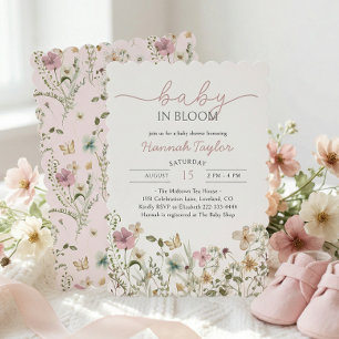 Invitation Fête de naissance Baby in Bloom Girl