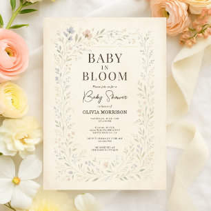 Invitation Fête de naissance Baby in Bloom Jardin de fleurs s