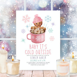 Invitation Fête de naissance Bébé C'est Froid Cookies & Cocoa