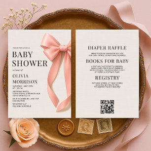 Invitation Fête de naissance bébé fille Arc en ciel Rose