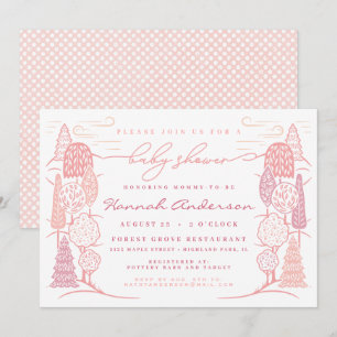 Invitation Fête de Naissance Bébé Fille au Sommet des Arbres