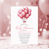 Fete de Naissance Bebe Fille Ballons Roses Aquarel