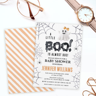 Invitation Fête de naissance bébé fille orange noir petit fan