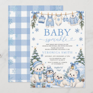Invitation Fête de naissance Bébé Hiver animaux arctiques Bab