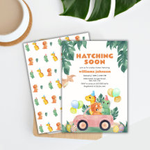 Fête de Naissance Bébé Voiture Dinosaure Tropical