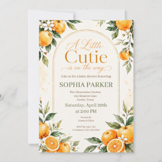 Invitation Fête de naissance Boho Aquarelle Little Cutie