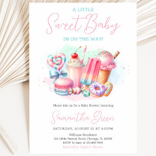 Invitation Fête de naissance Candy land Sweets Bébé