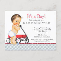 Fête de naissance de bébé garçon avec chariot roug