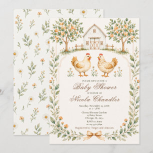 Invitation Fête de Naissance de Ferme Rustique
