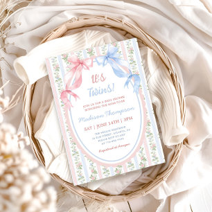 Invitation Fête de naissance de jumeaux Twins Grandmillenial