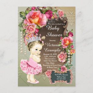 Invitation Fête de naissance de la princesse au tutu de perle