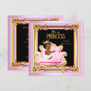 Invitation Fête de naissance de la princesse bébé Chaise arge