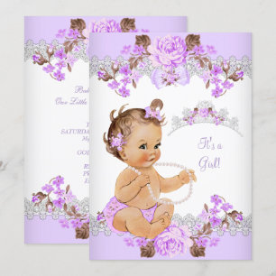 Invitation Fête de naissance de la princesse pour bébé fille