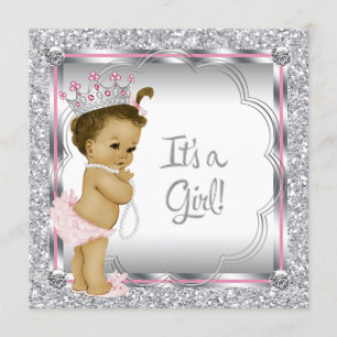 Invitation Fête de naissance de la princesse rose ethnique af