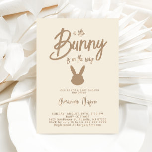 Invitation Fête de Naissance de Lapin Mignon Moderne Animal